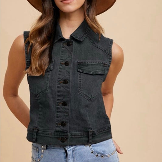 ANNIEWEAR Texarkana Denim Vest (S-XL)