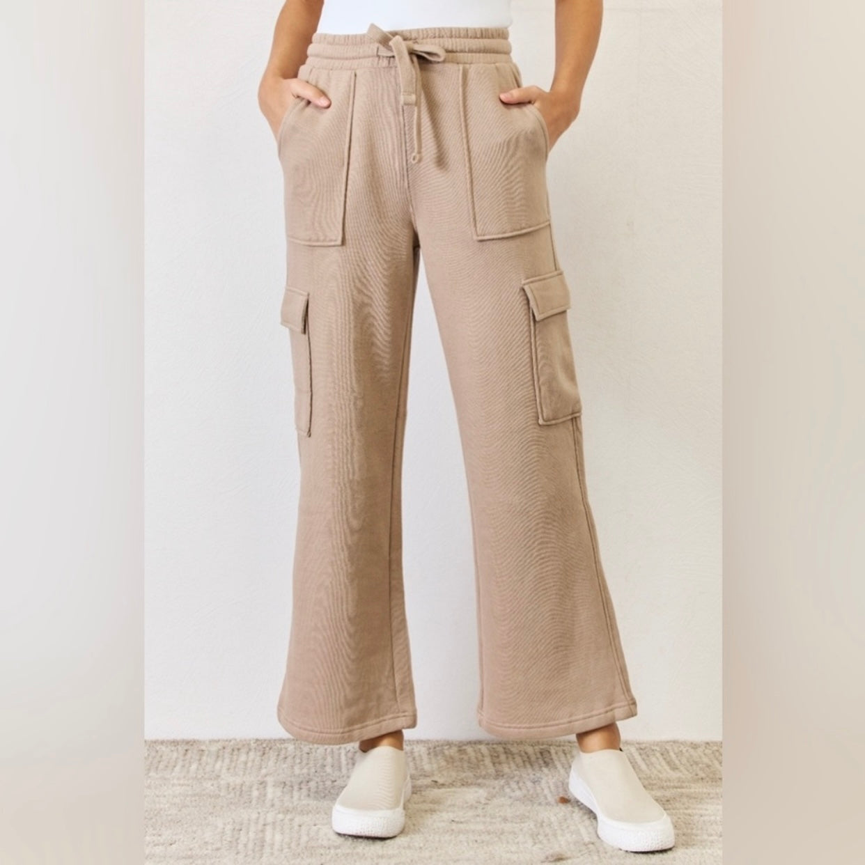 RISEN Candace Cargo Wide Leg Sweatpants (S-XL)