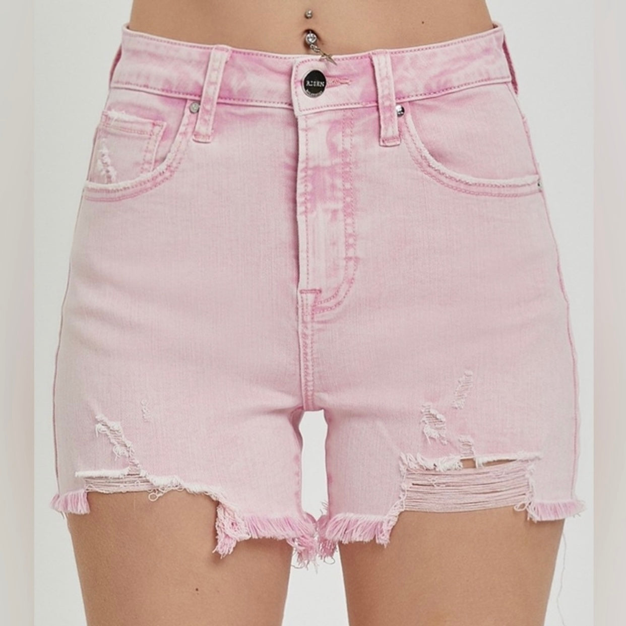 RISEN Love Drunk Distressed Denim Shorts (S-XL)