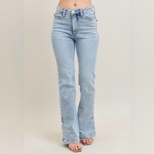 Judy Blue Oh Mama Tummy Control Side Slit Slim Boot Jeans (0-24W)
