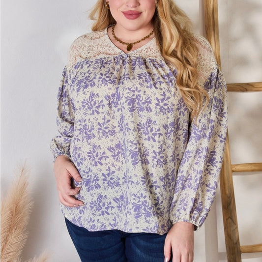 Texas Spring Floral Lace Blouse (S-3X)