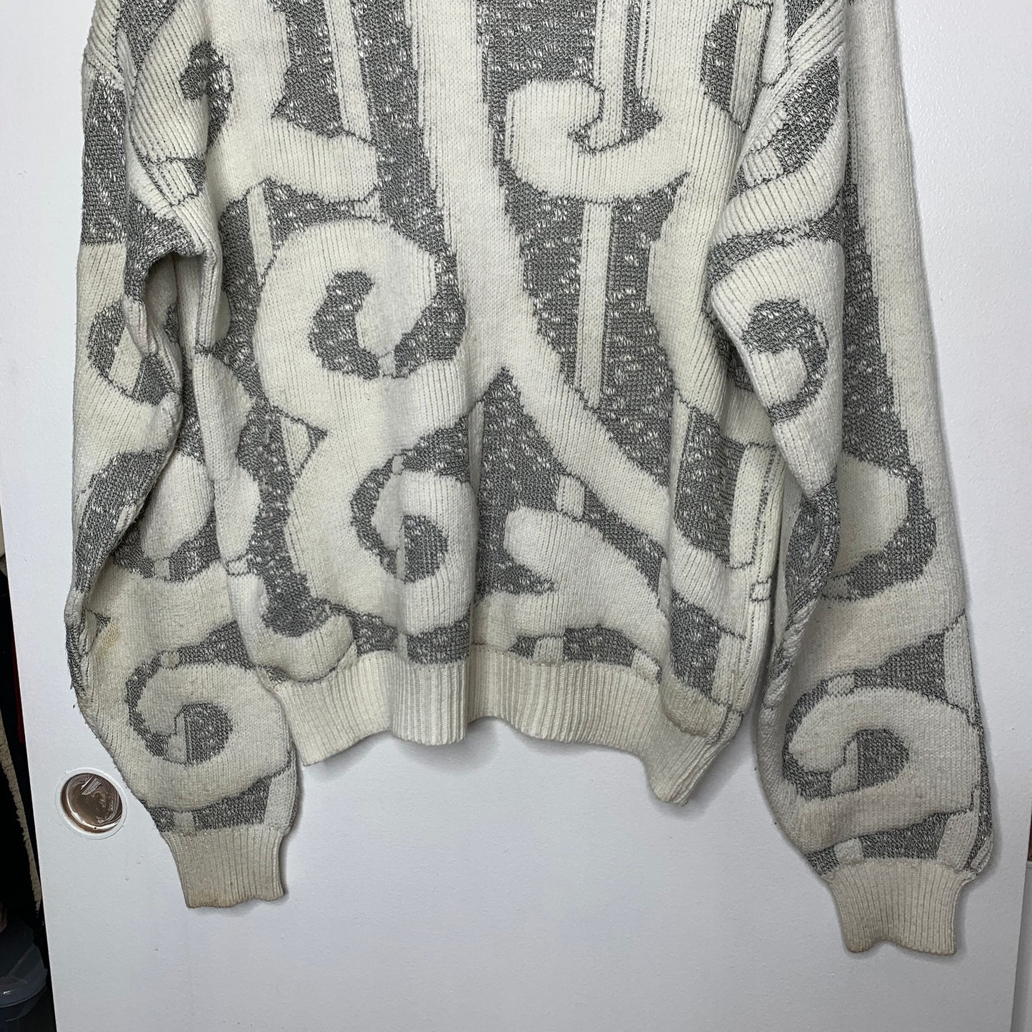 Vintage 90s Koman swirled chunky knit sweater SZ L