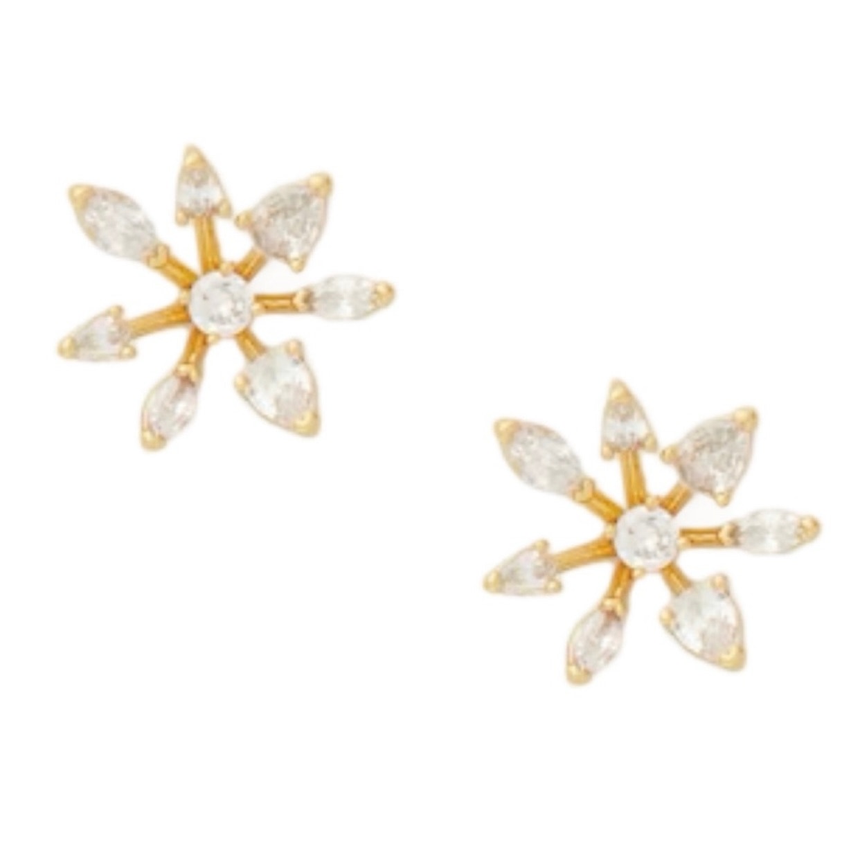 Kate Spade Snow Day Cubic Zirconia Gold Snowflake Stud Earrings