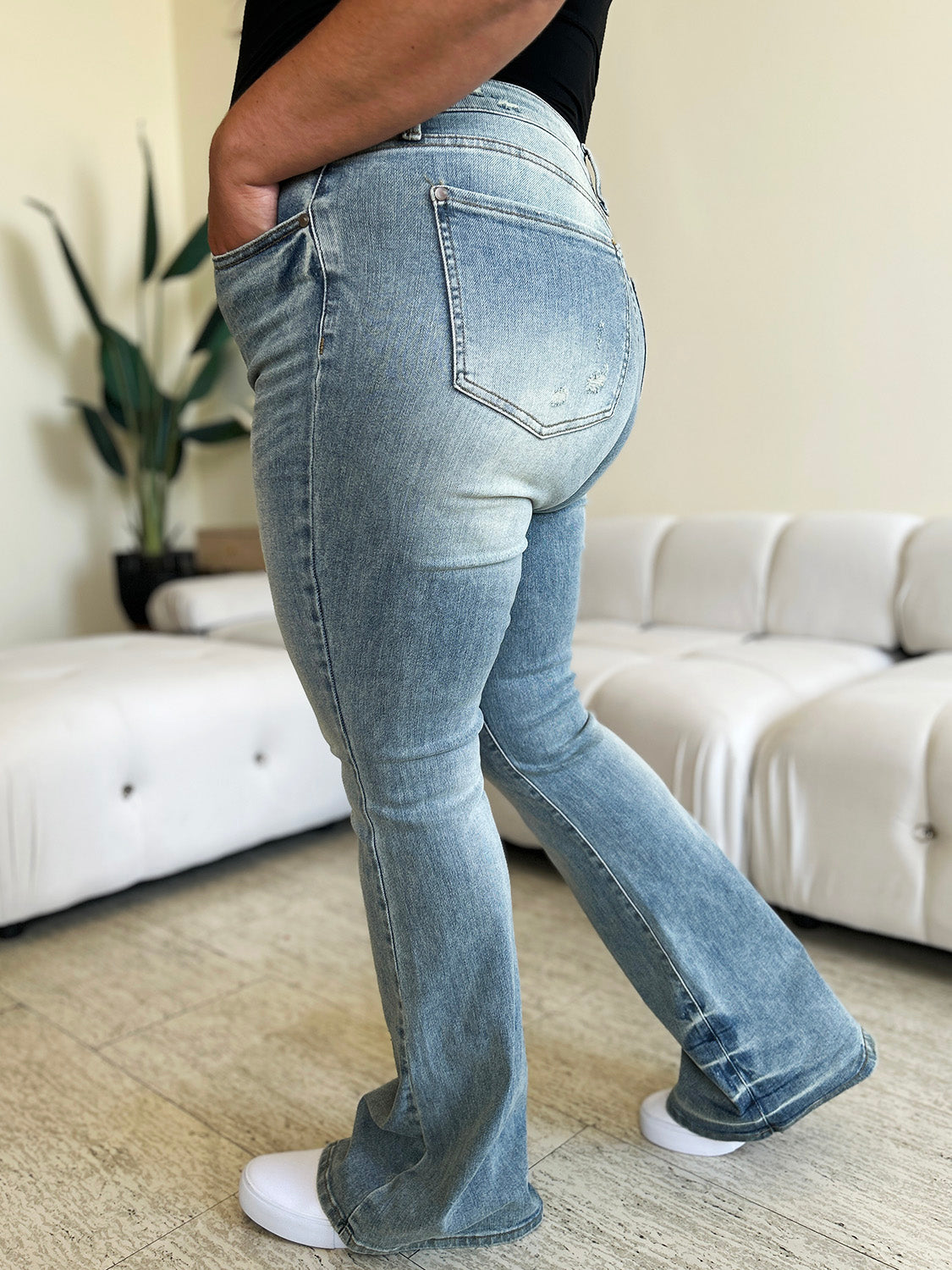 Judy Blue As If Faded Flare Jeans (0-24W)