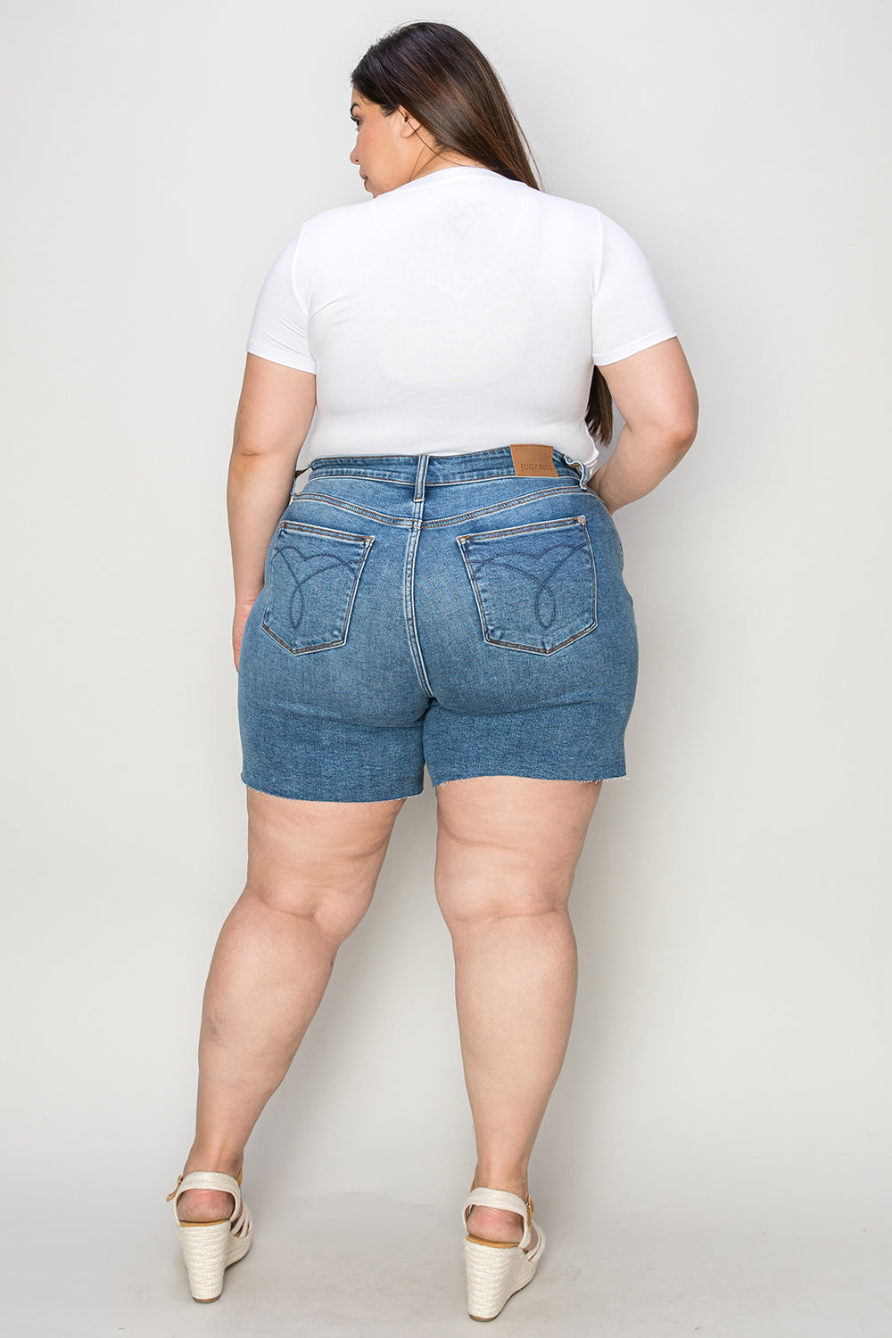 Judy Blue Breaking the Law Cut Off Denim Shorts (S-4X)