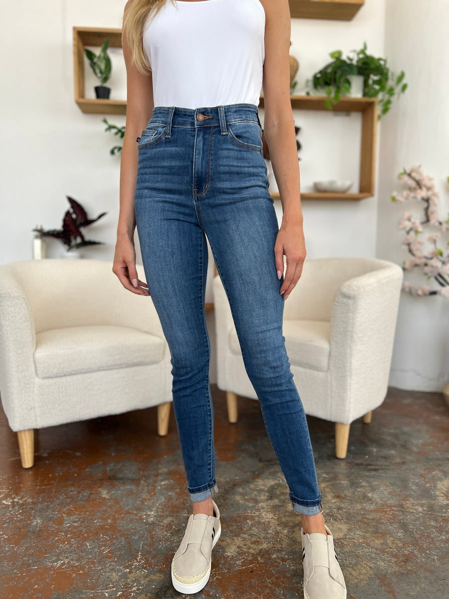 Judy Blue Wanna Be With You Cuffed Skinny Jeans (0-24W)