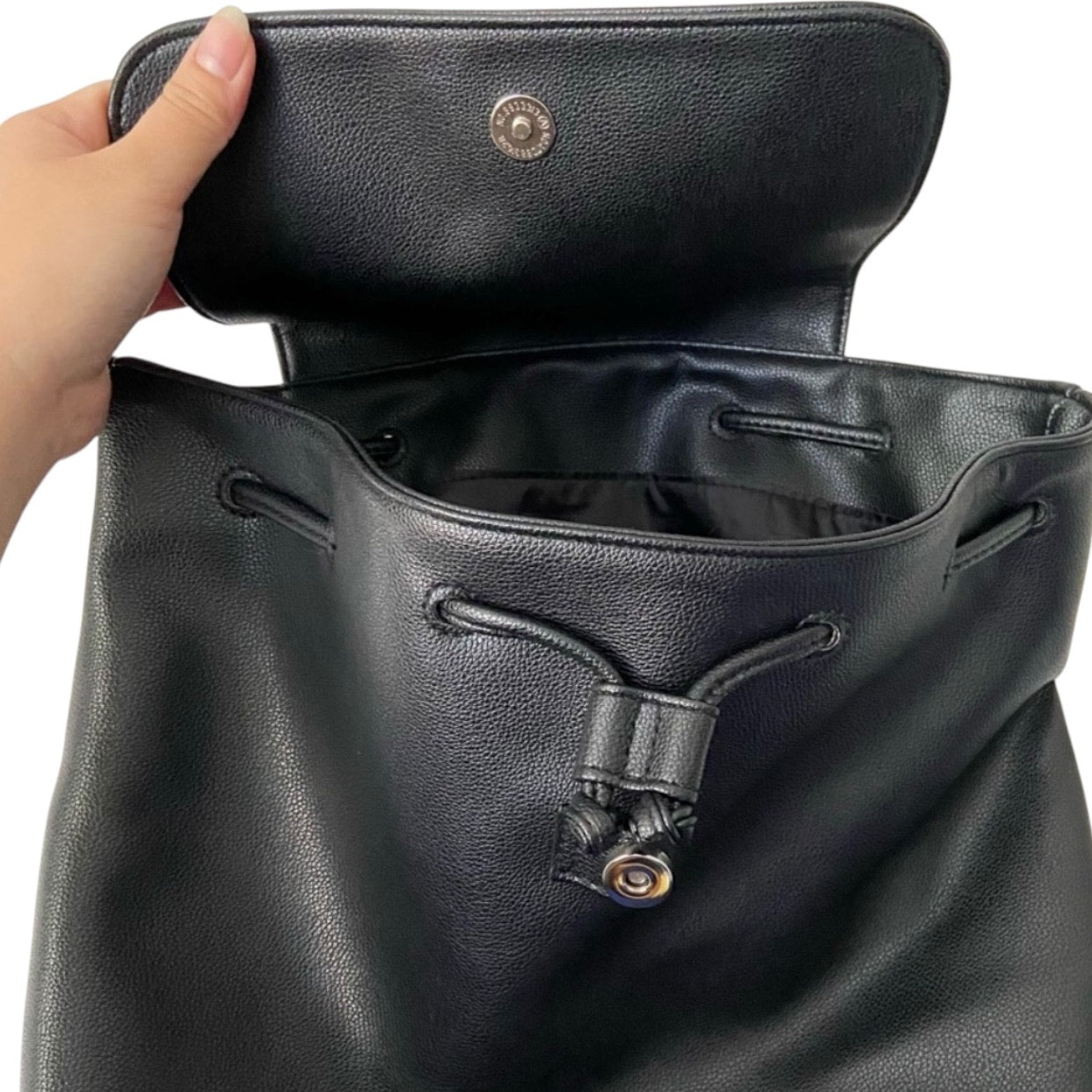 Victoria's Secret vegan leather drawstring backpack