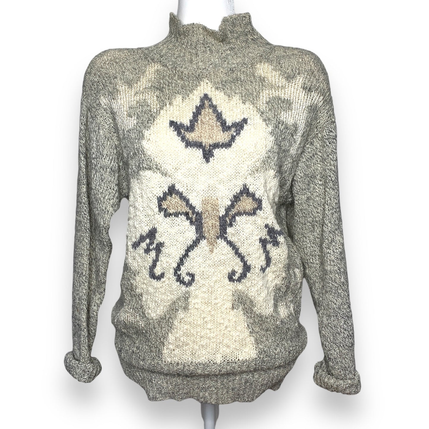 Vintage 80s Liz Claiborne chunky knit turtleneck sweater SZ M