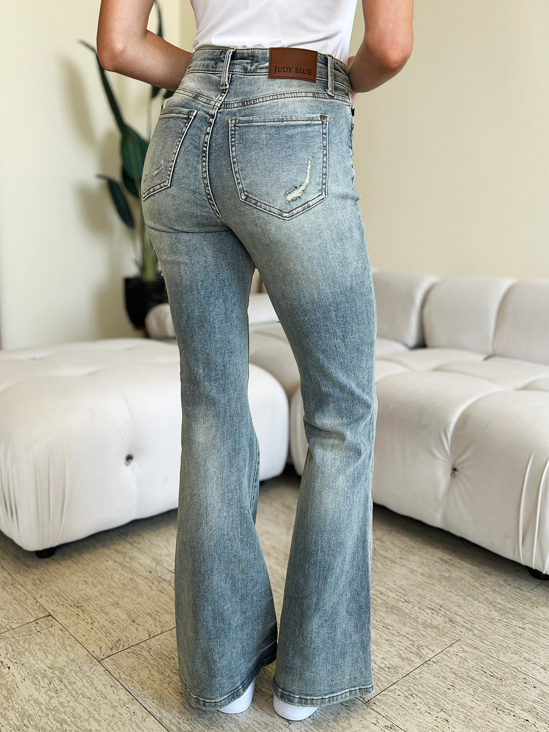 Judy Blue As If Faded Flare Jeans (0-24W)