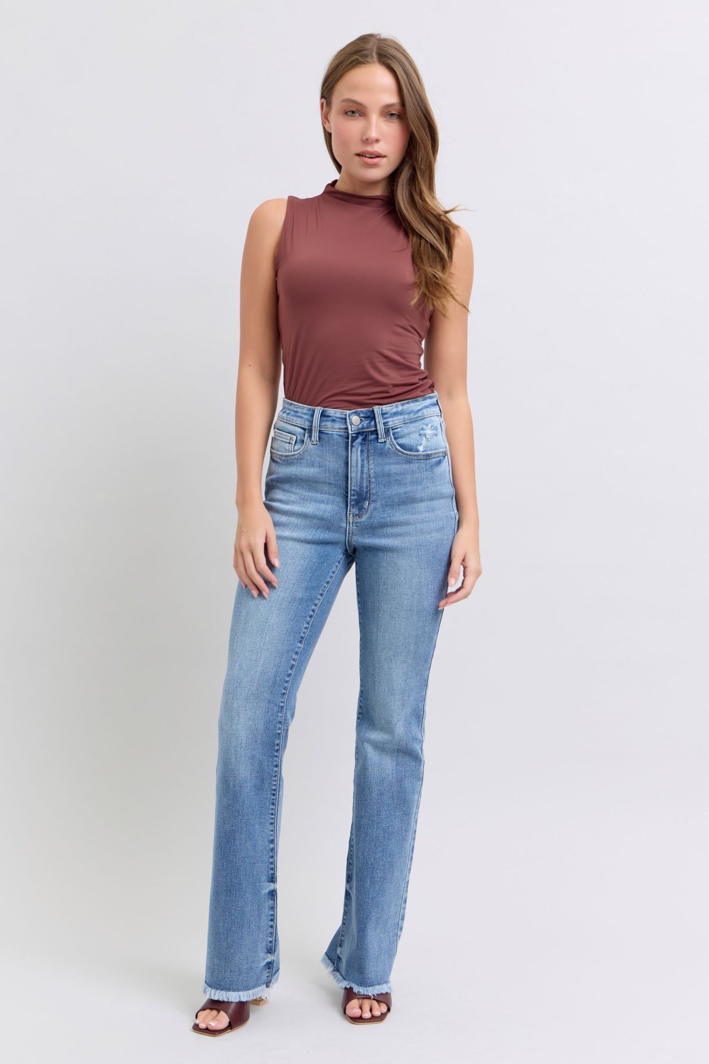 Judy Blue Kayce's Girl Raw Hem Bootcut Jeans (0-24W)