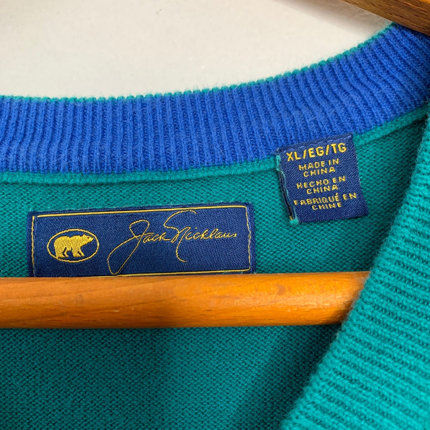 Jack Nicklaus preppy golf sweater vest SZ XL
