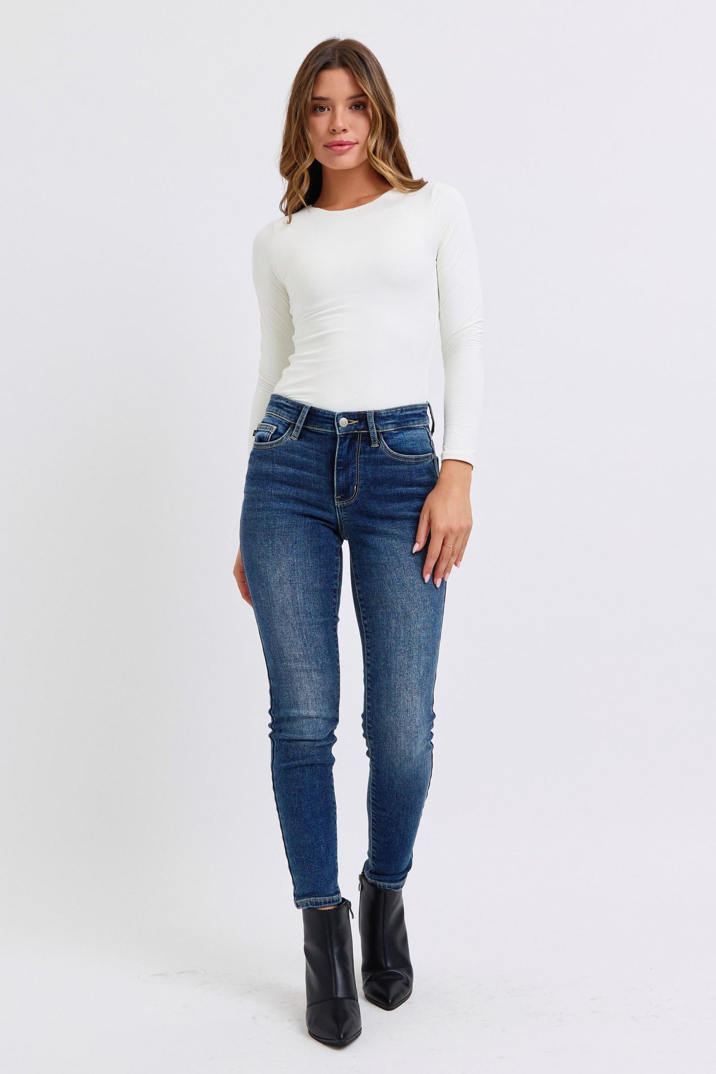 Judy Blue Not Like Us Thermal Skinny Jeans (0-24W)