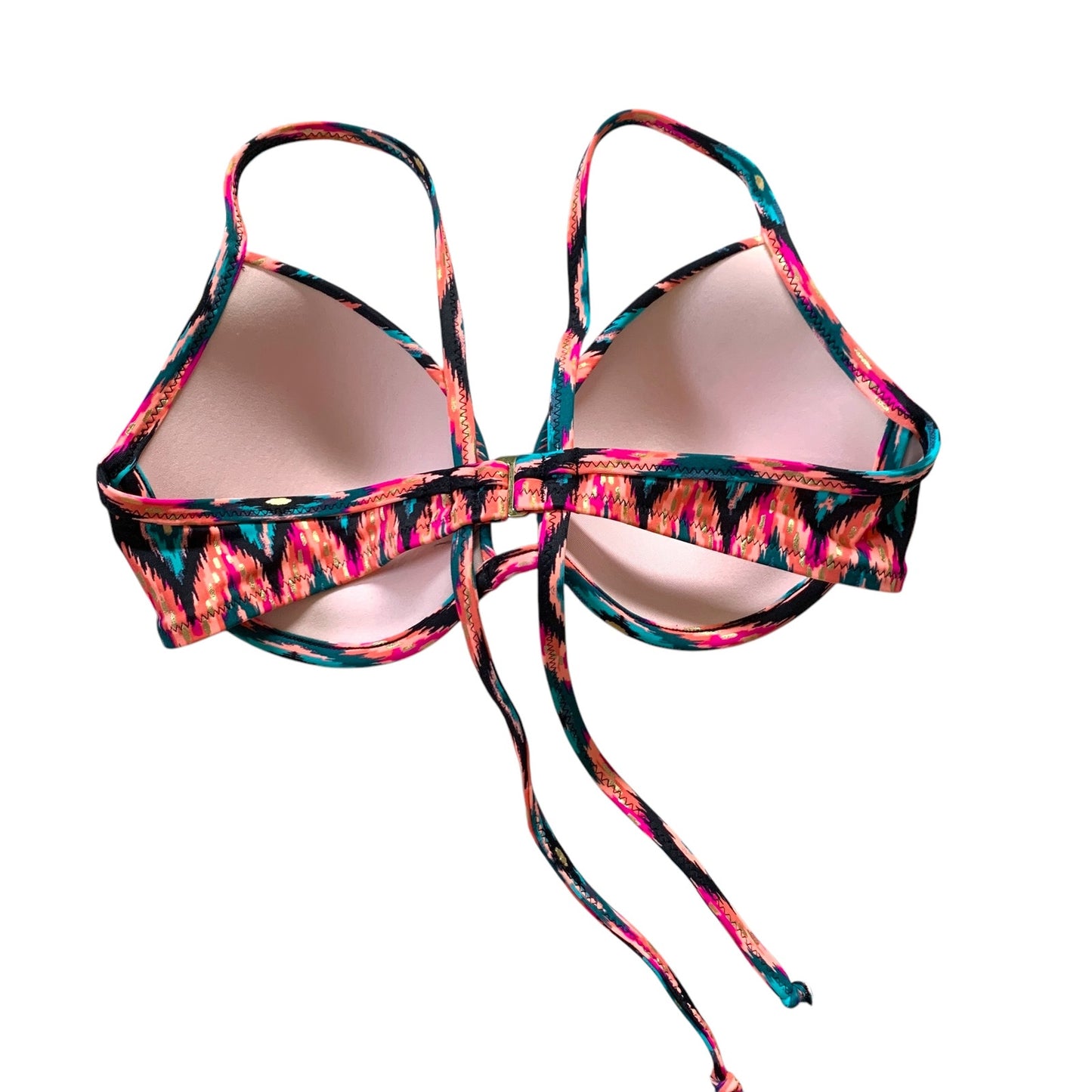 Shade & Shore ikat print push up bikini swim top SZ 34C