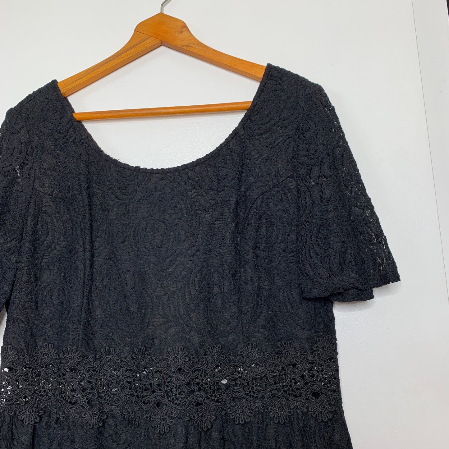 Xhilaration black lace short sleeve cocktail dress SZ XXL