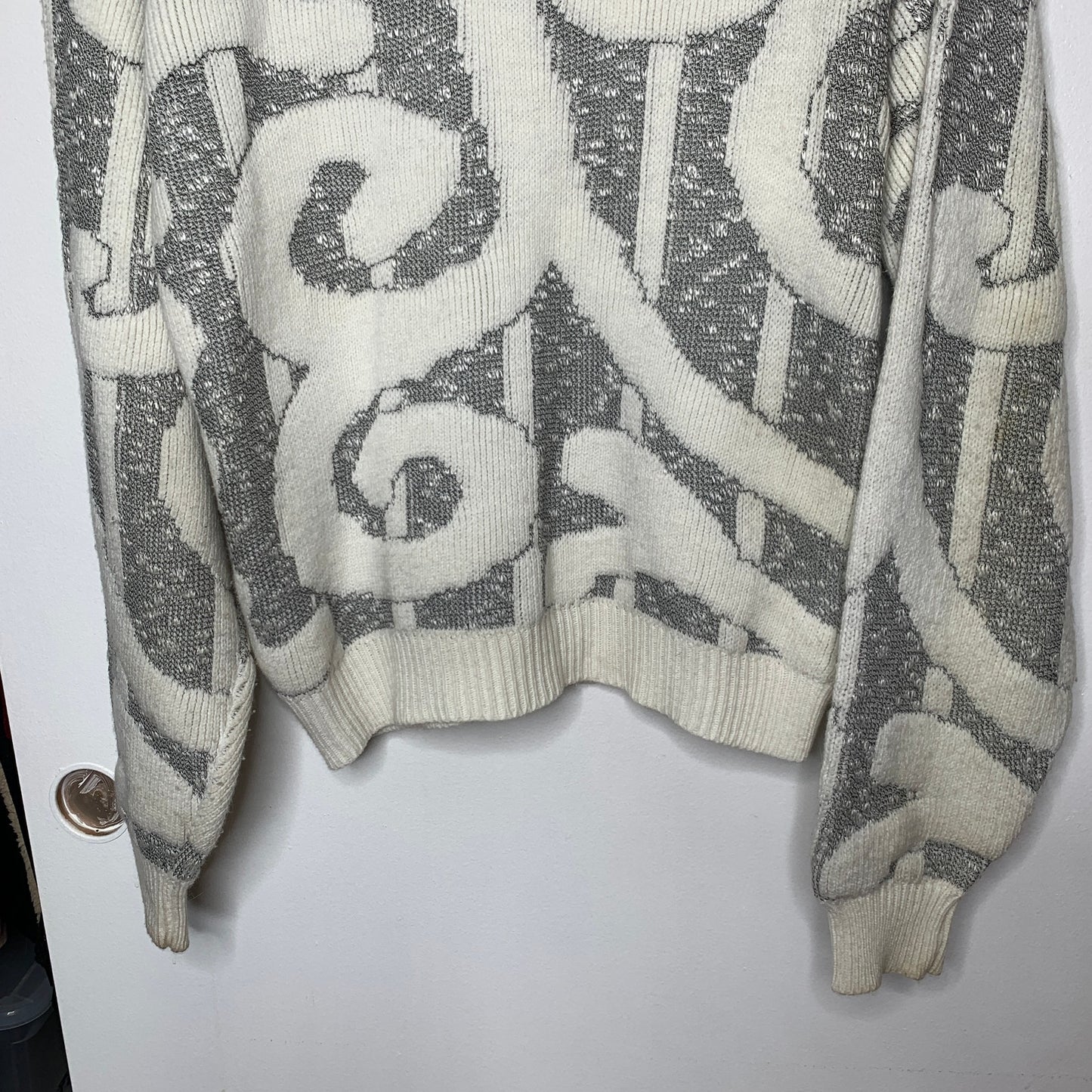 Vintage 90s Koman swirled chunky knit sweater SZ L