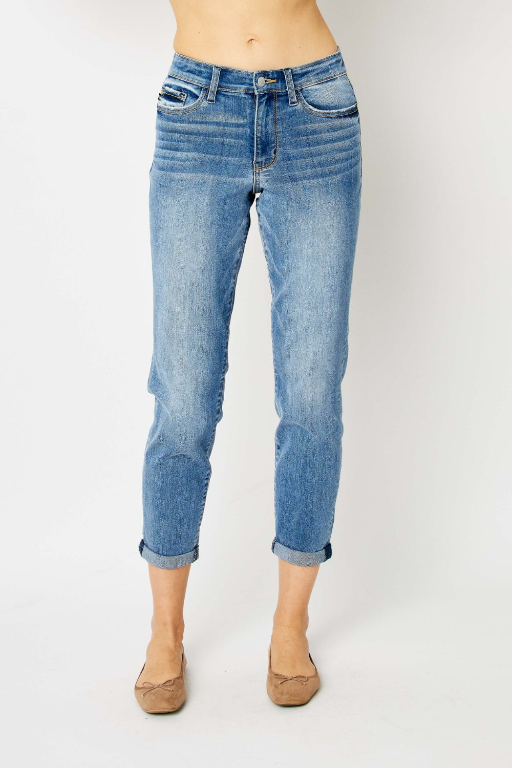 Judy Blue Bunny & Me Cuffed Straight Leg Jeans (0-24W)
