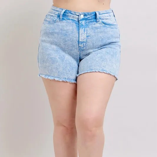Judy Blue Actin Up Acid Wash Denim Shorts (S-3X)
