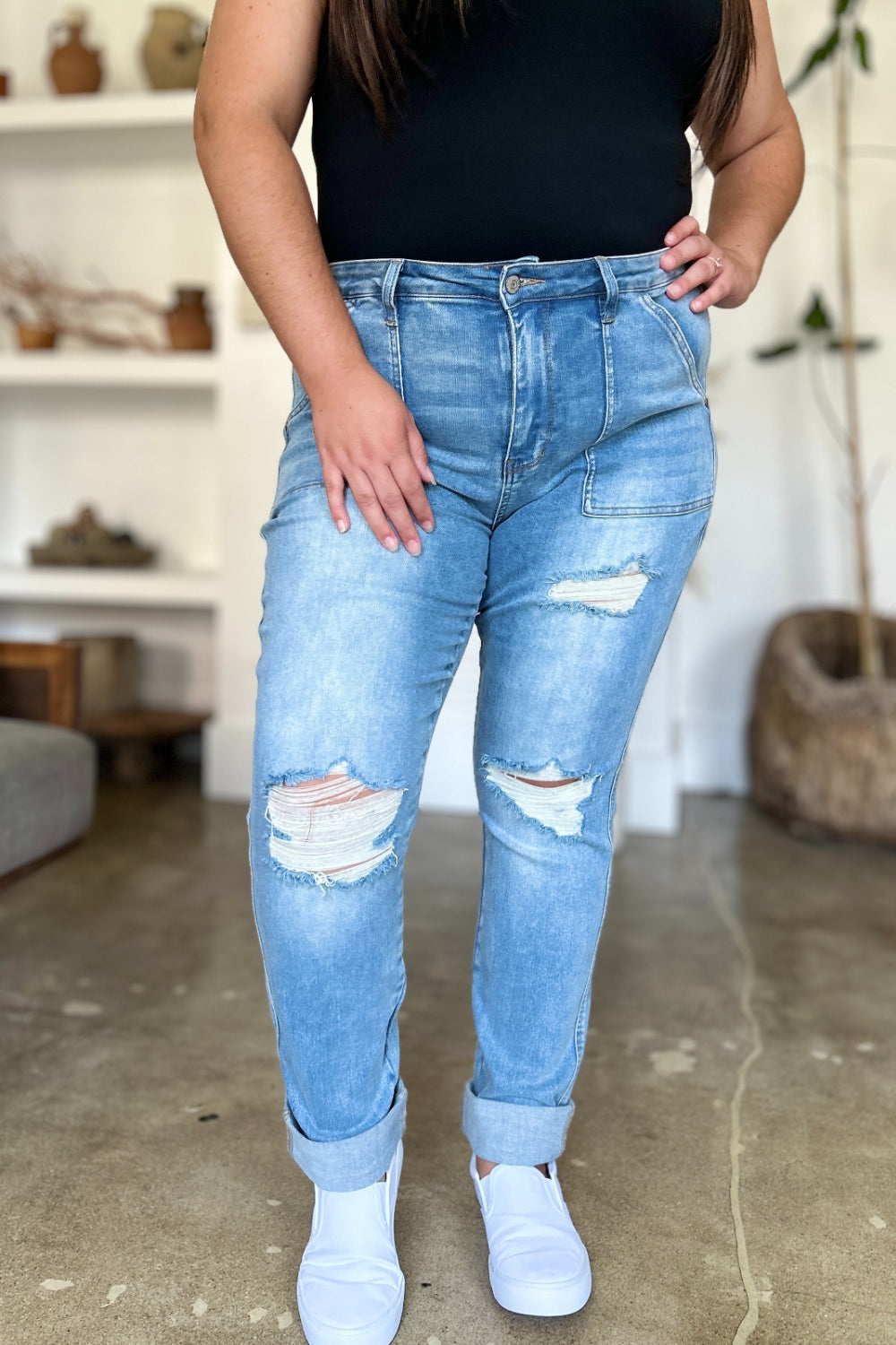 Judy Blue Hep Alien Boyfriend Jeans (0-24W)