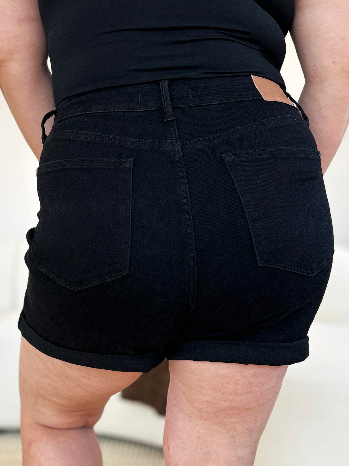 Judy Blue Rough Landing Tummy Control Cuffed Denim Shorts (S-3X)