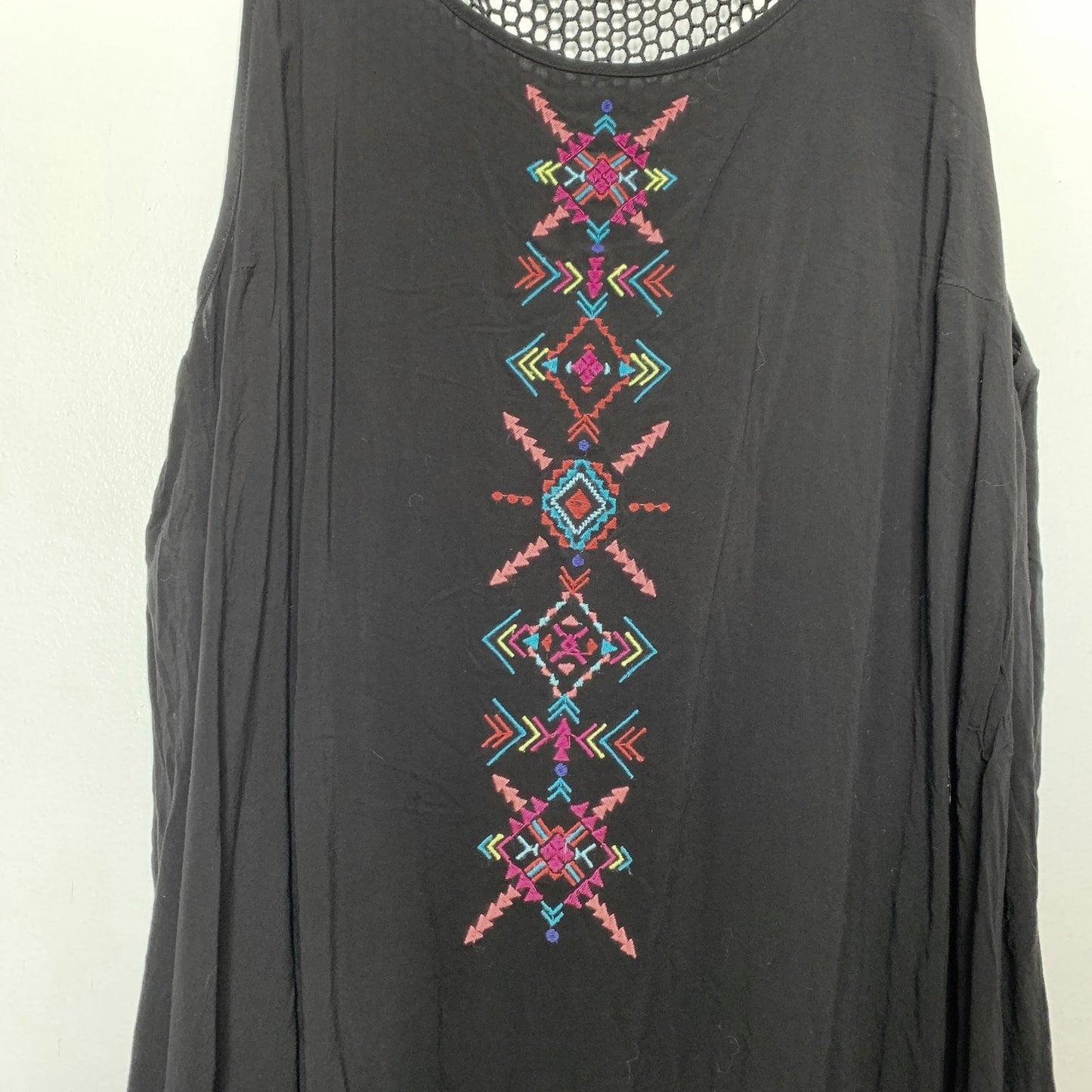 Torrid black embroidered tank dress swim cover up SZ 2X