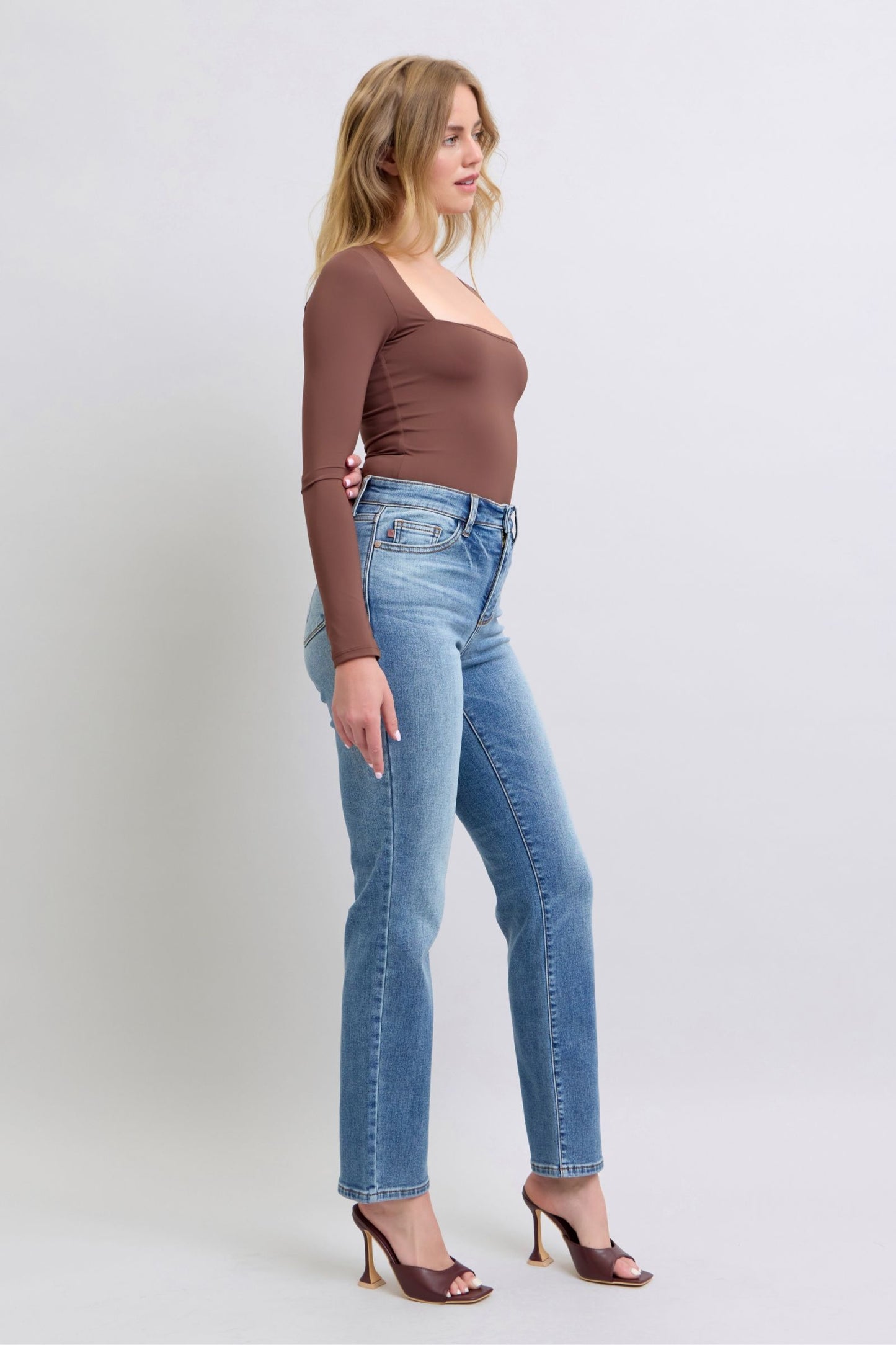 Judy Blue Go Getter Thermal Straight Leg Jeans (0-24W)
