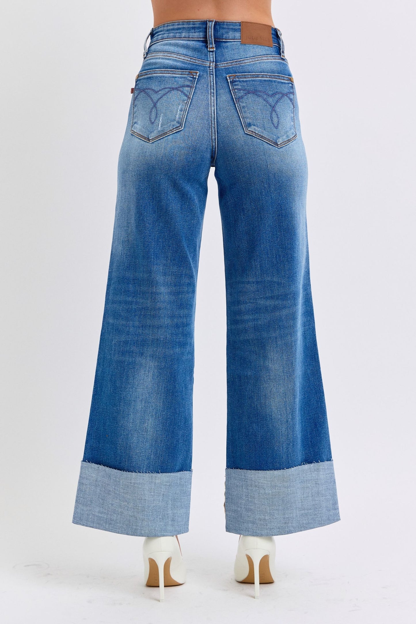 Judy Blue Hamptons Summer Distressed Wide Leg Jeans (0-24W)