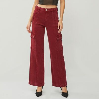 RISEN Bye Bye Bye Wide Leg Cargo Jeans (0-3X)