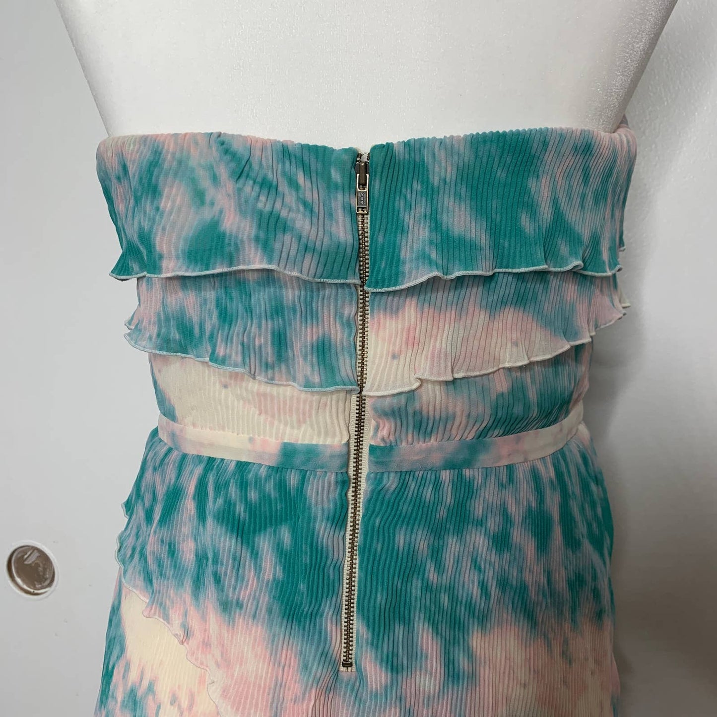 Urban Outfitters Pins & Needles tie dye ruffled strapless dress SZ L