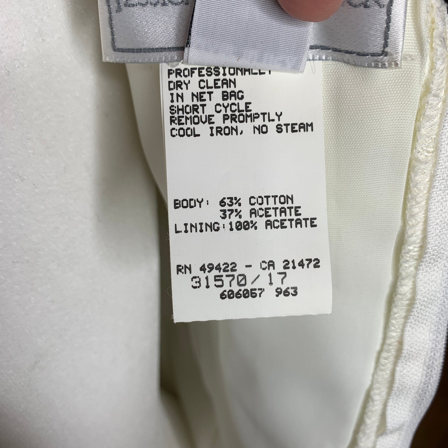 Vintage 90s off white lace trim jacquard fabric full length dress SZ M