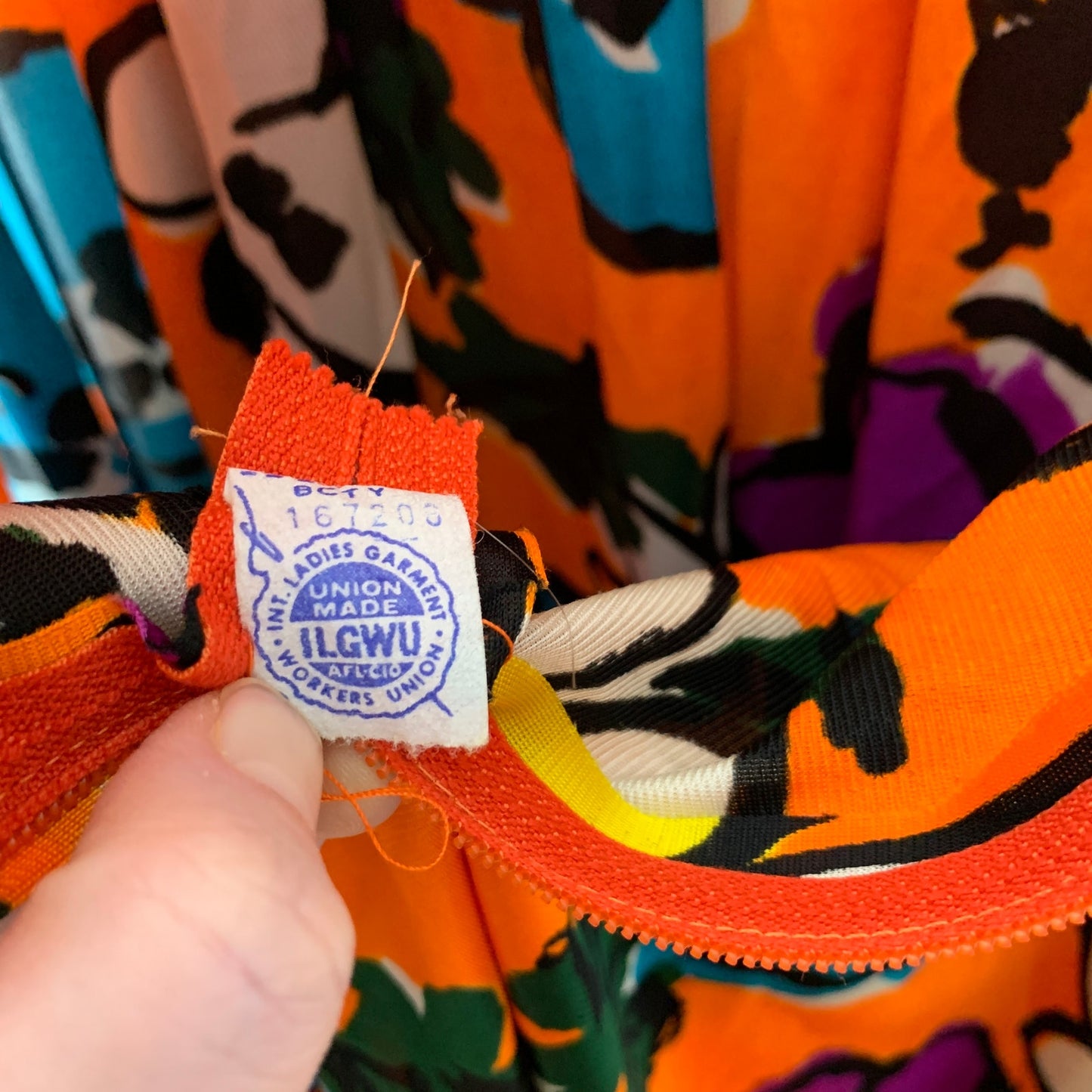 Vintage 60s Fred Perlberg hand screen printed floral maxi dress SZ S