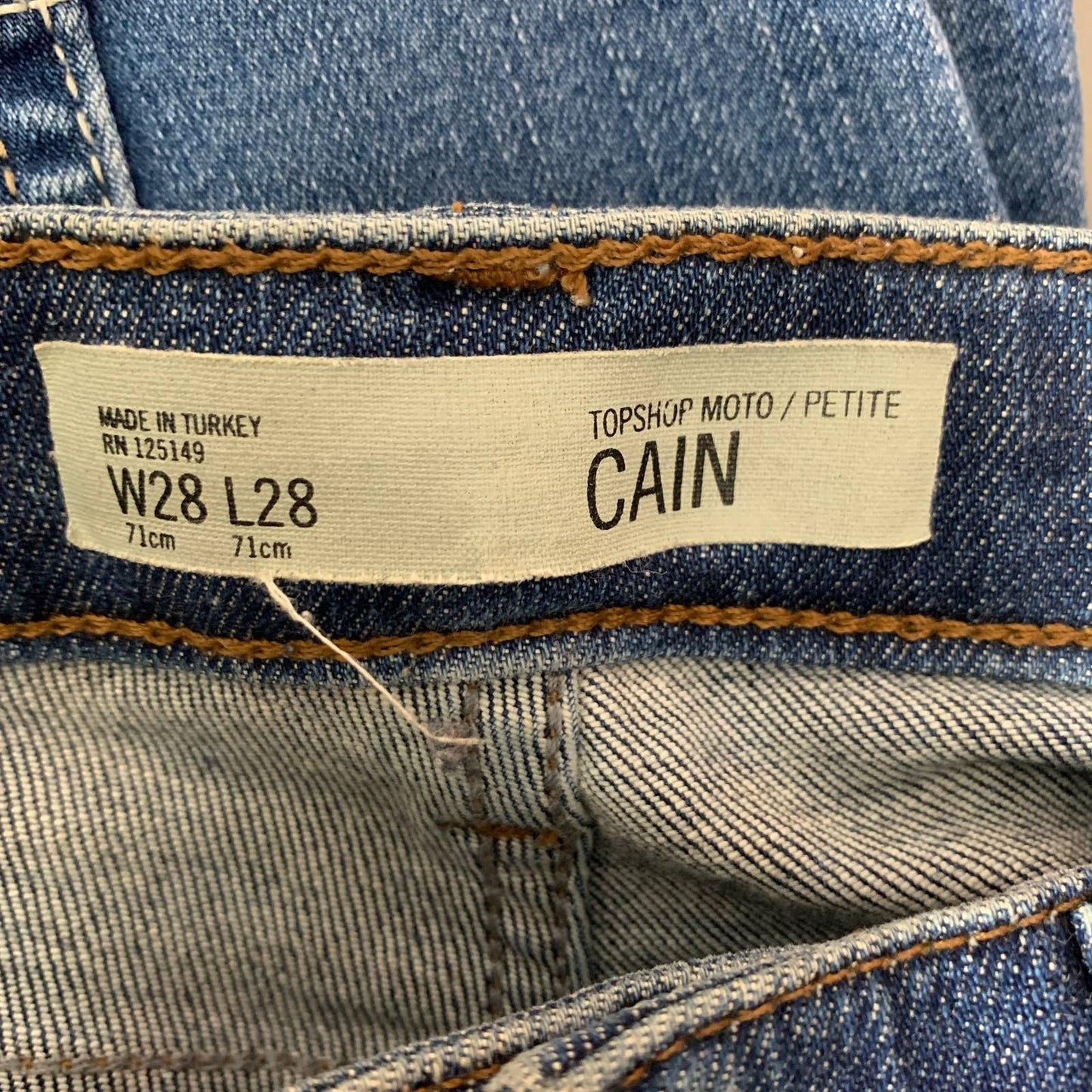 Topshop Moto Cain high rise ankle skinny jeans SZ 28