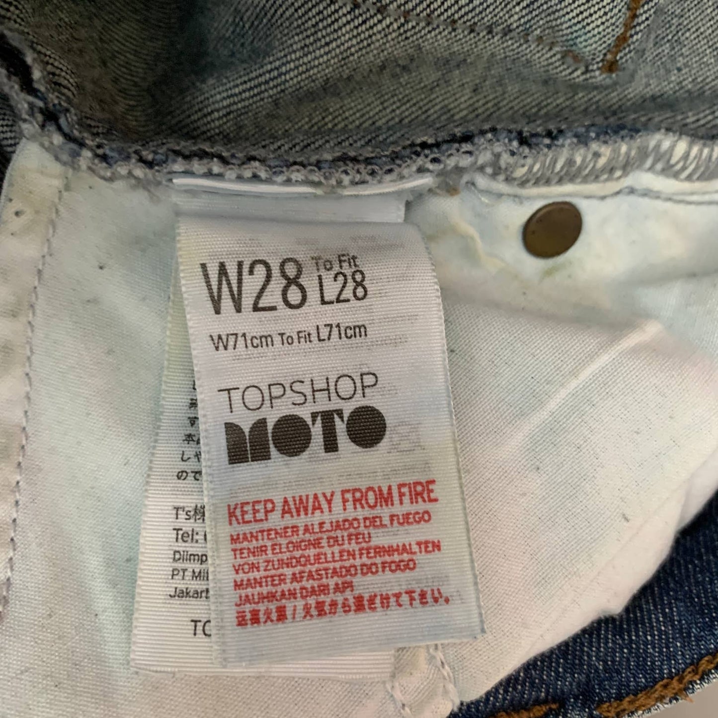 Topshop Moto Cain high rise ankle skinny jeans SZ 28