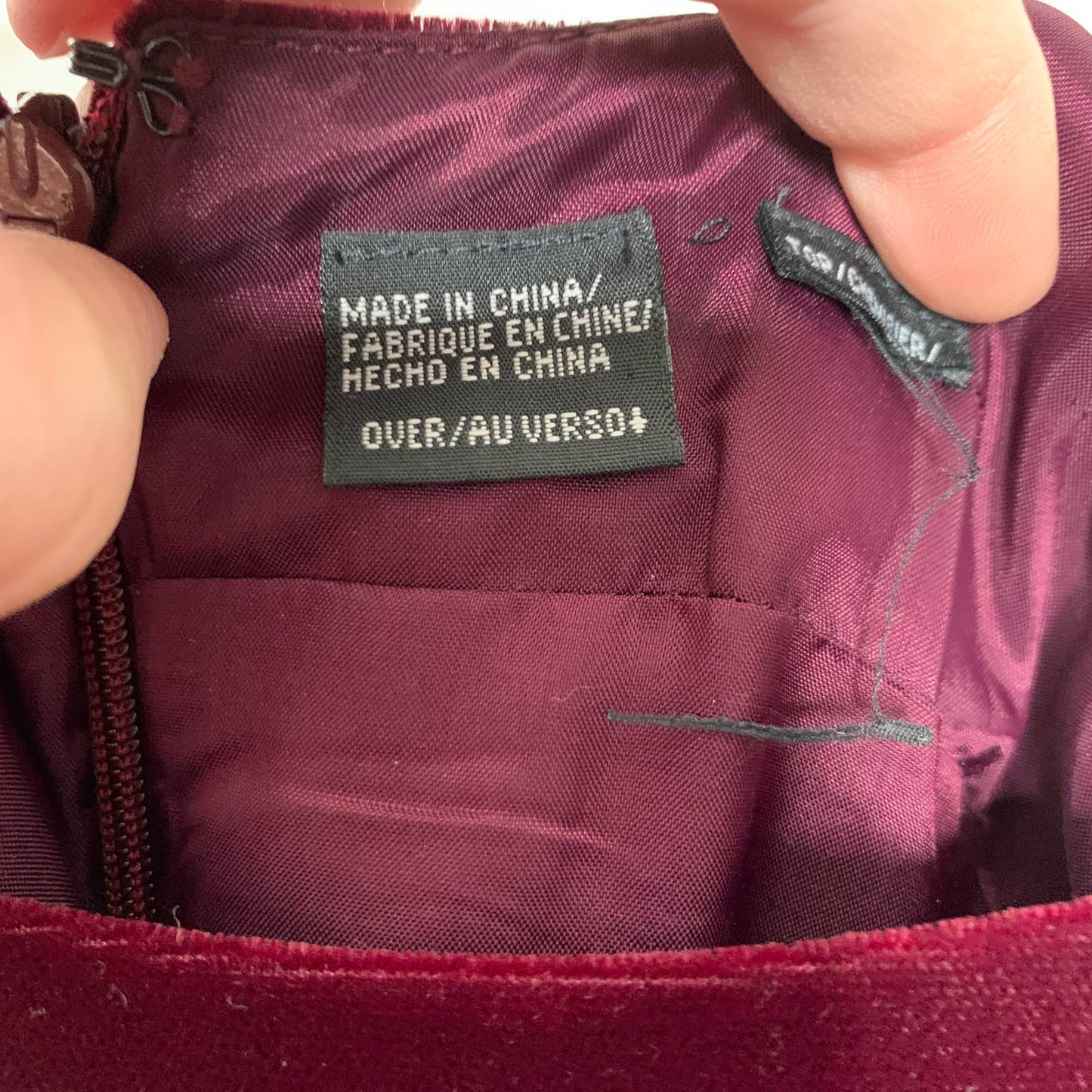 Vintage 90s red velvet full length side slit formal dress SZ M