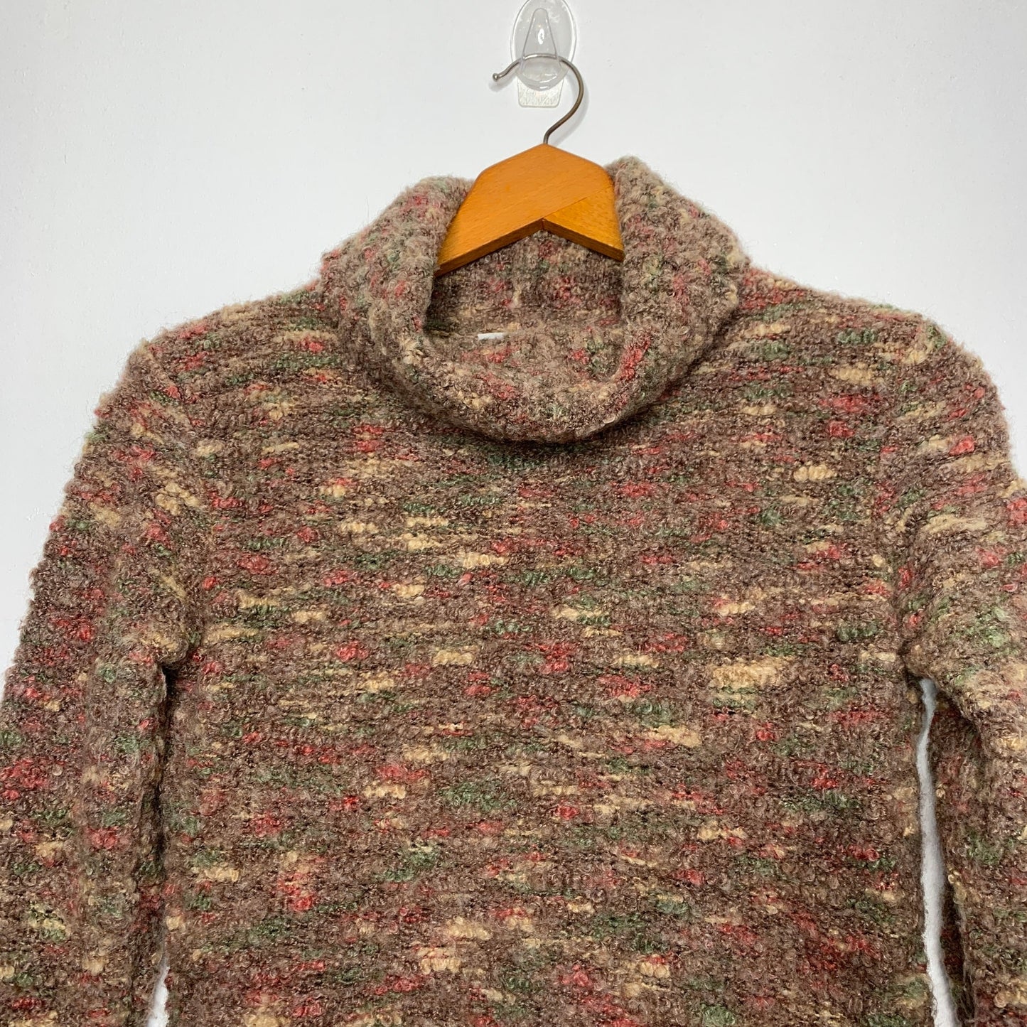 Talbots vintage chunky knit wool mohair turtleneck sweater SZ S