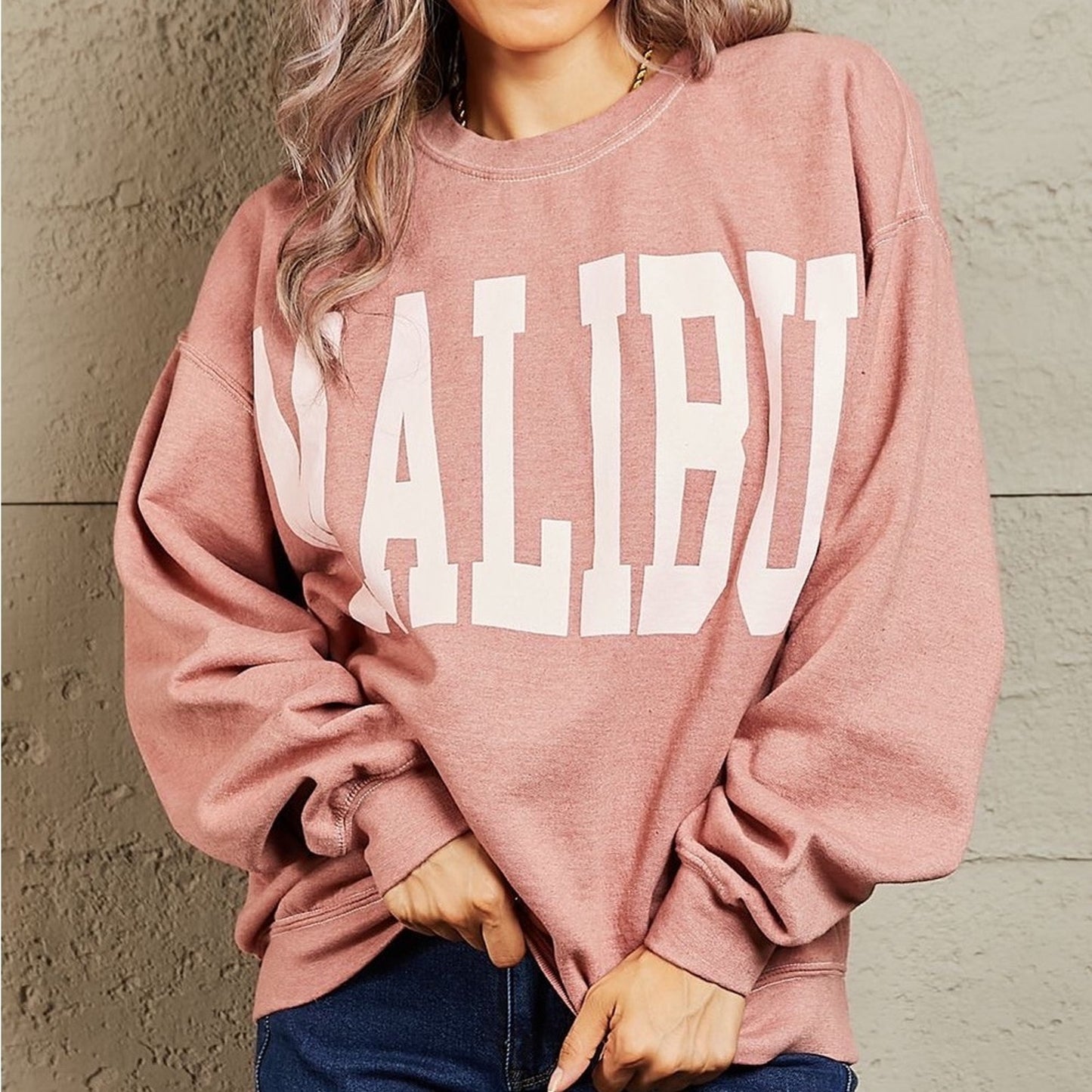 NWOT Malibu Oversized Crewneck Sweatshirt SZ L/XL