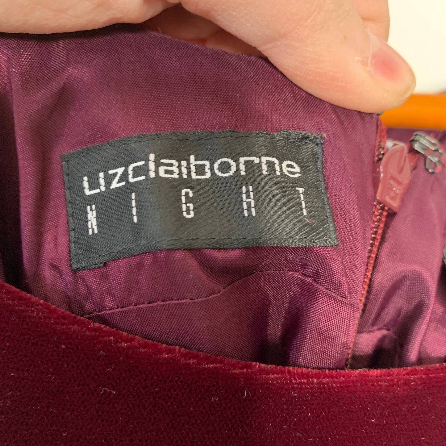 Vintage 90s red velvet full length side slit formal dress SZ M