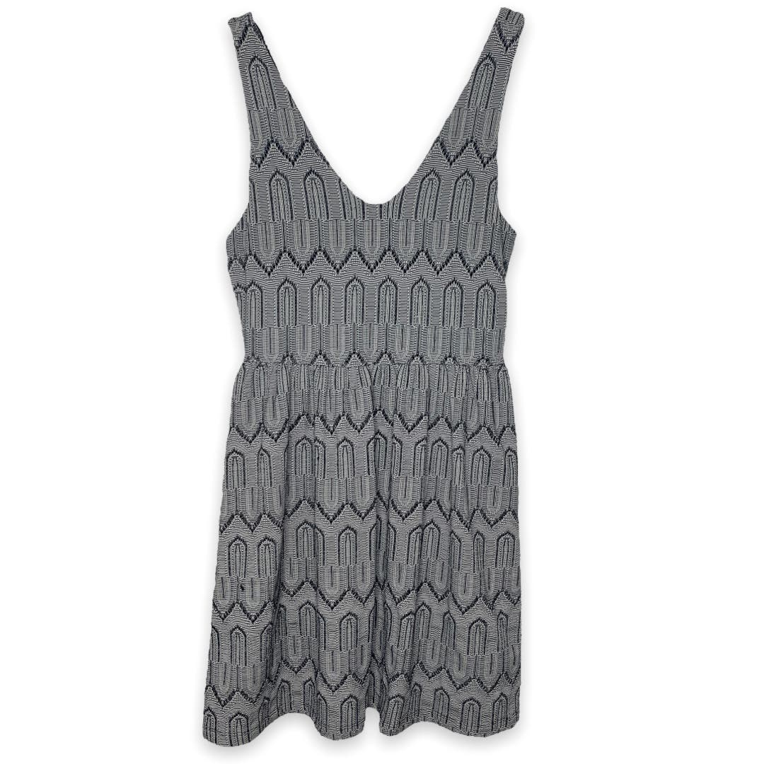 Lucky Brand geometric print embroidered cocktail dress SZ S