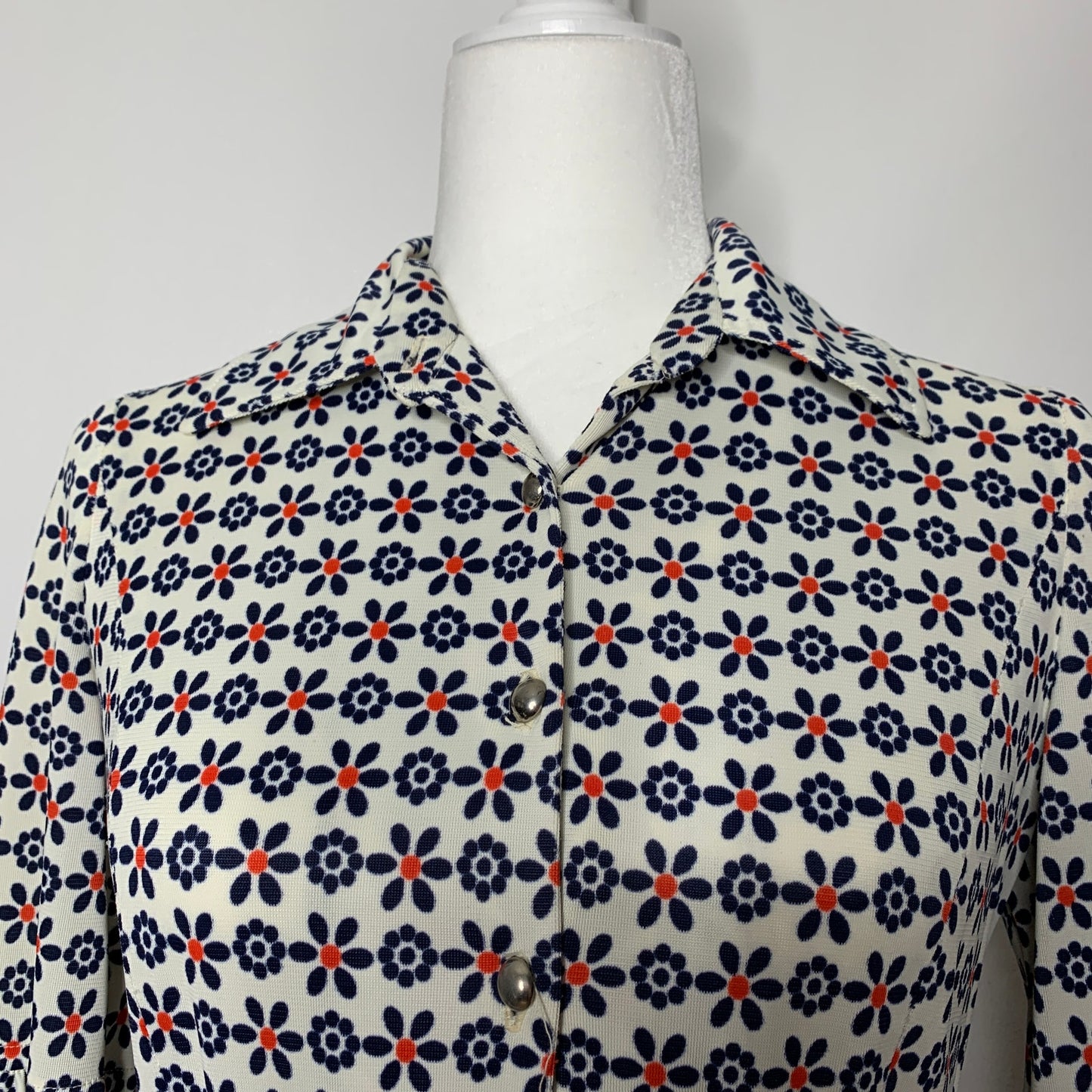 Vintage 70s Questo floral pattern puff sleeve maxi dress SZ S