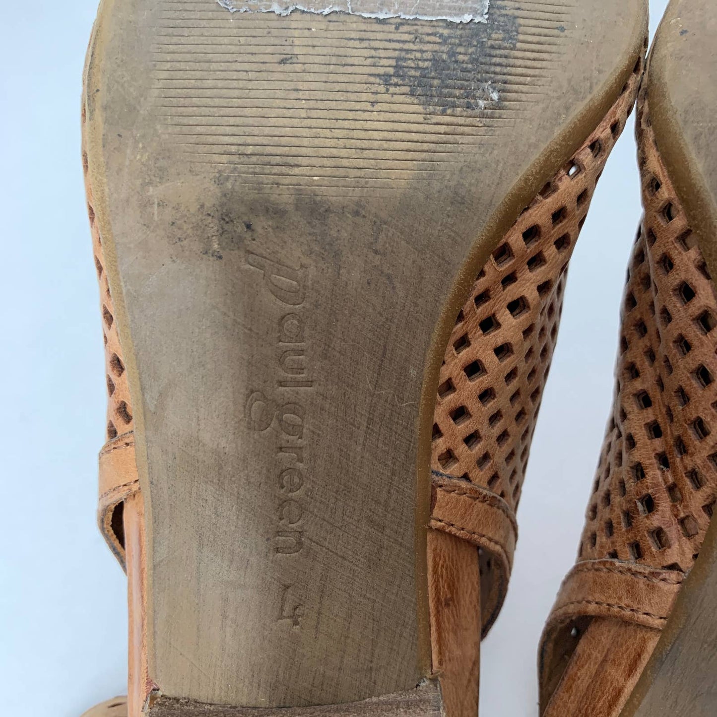 Paul Green Lois perforated leather slingback sandal SZ 6.5