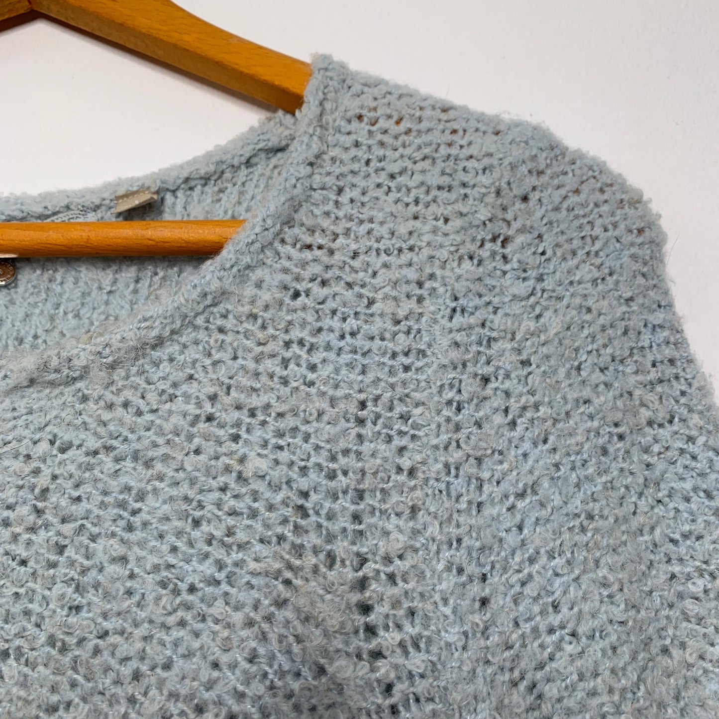 Anthropologie Knitted & Knotted chunky knit lace trim sweater SZ S