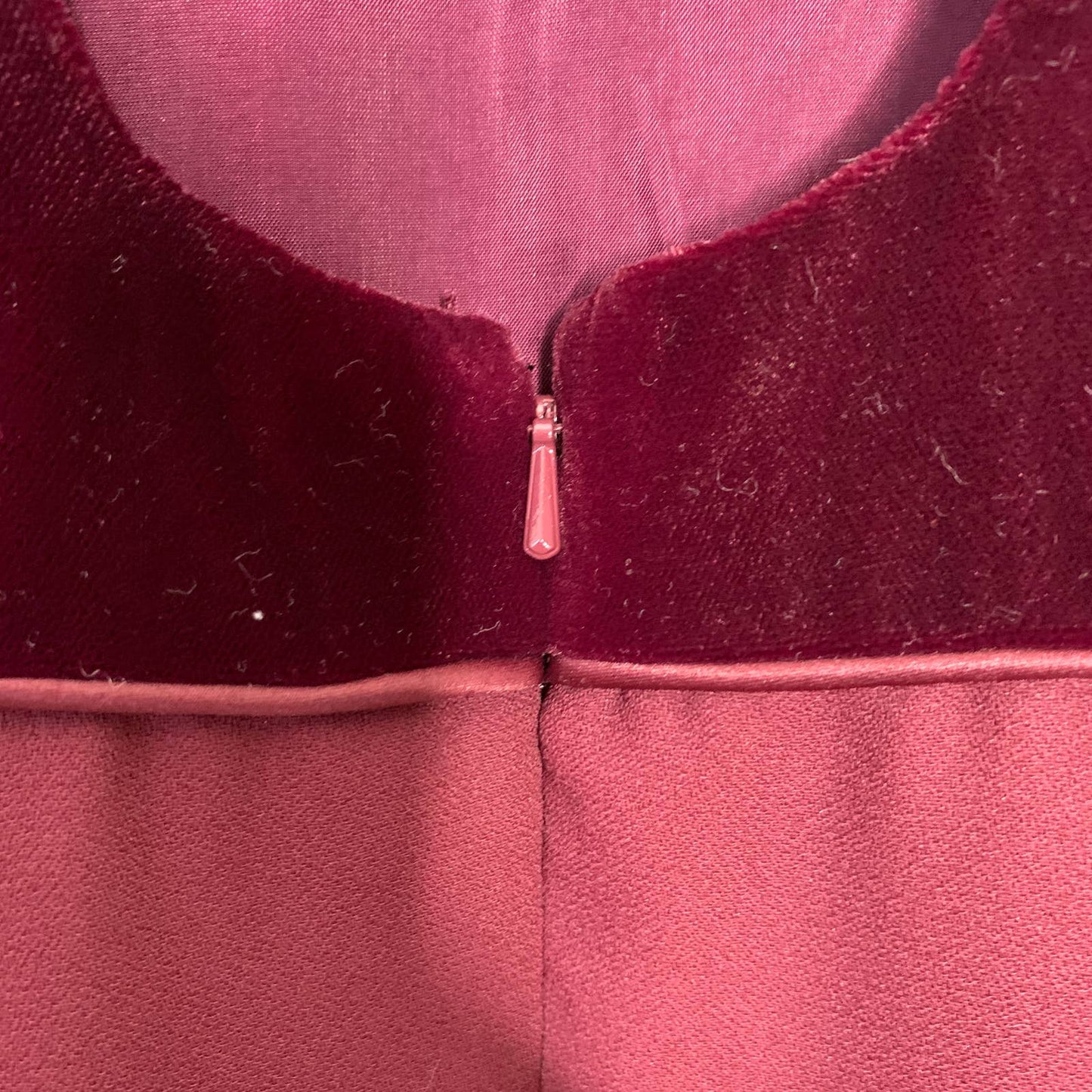 Vintage 90s red velvet full length side slit formal dress SZ M