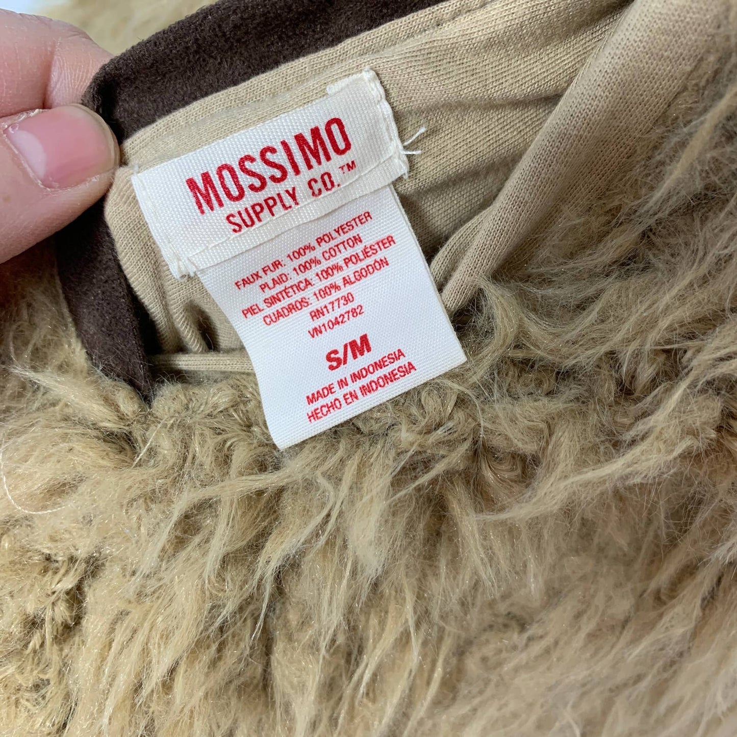 Mossimo plaid flannel lined reversible faux fur vest SZ S/M