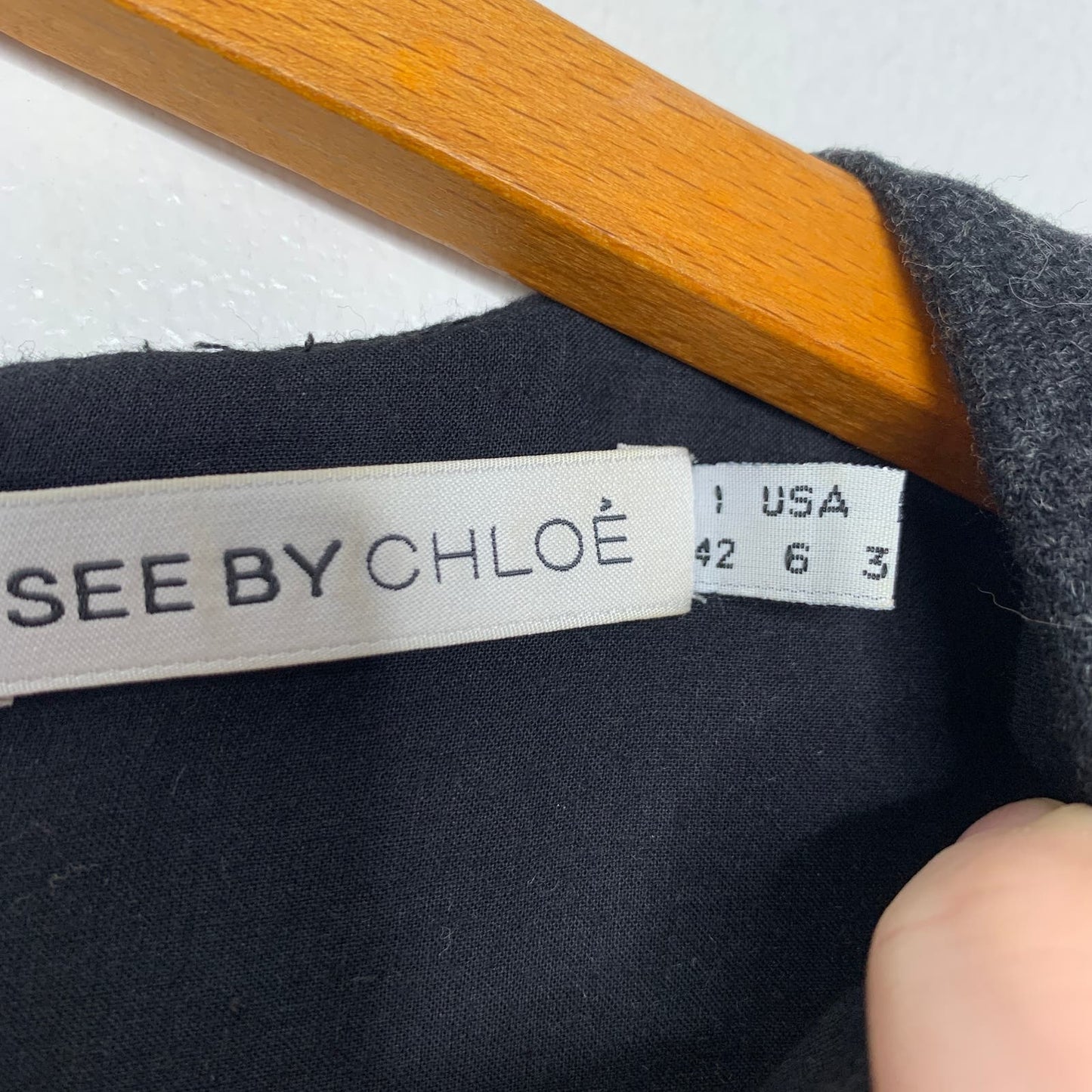 See by Chloe sawtooth plaid wool sheath dress SZ 6