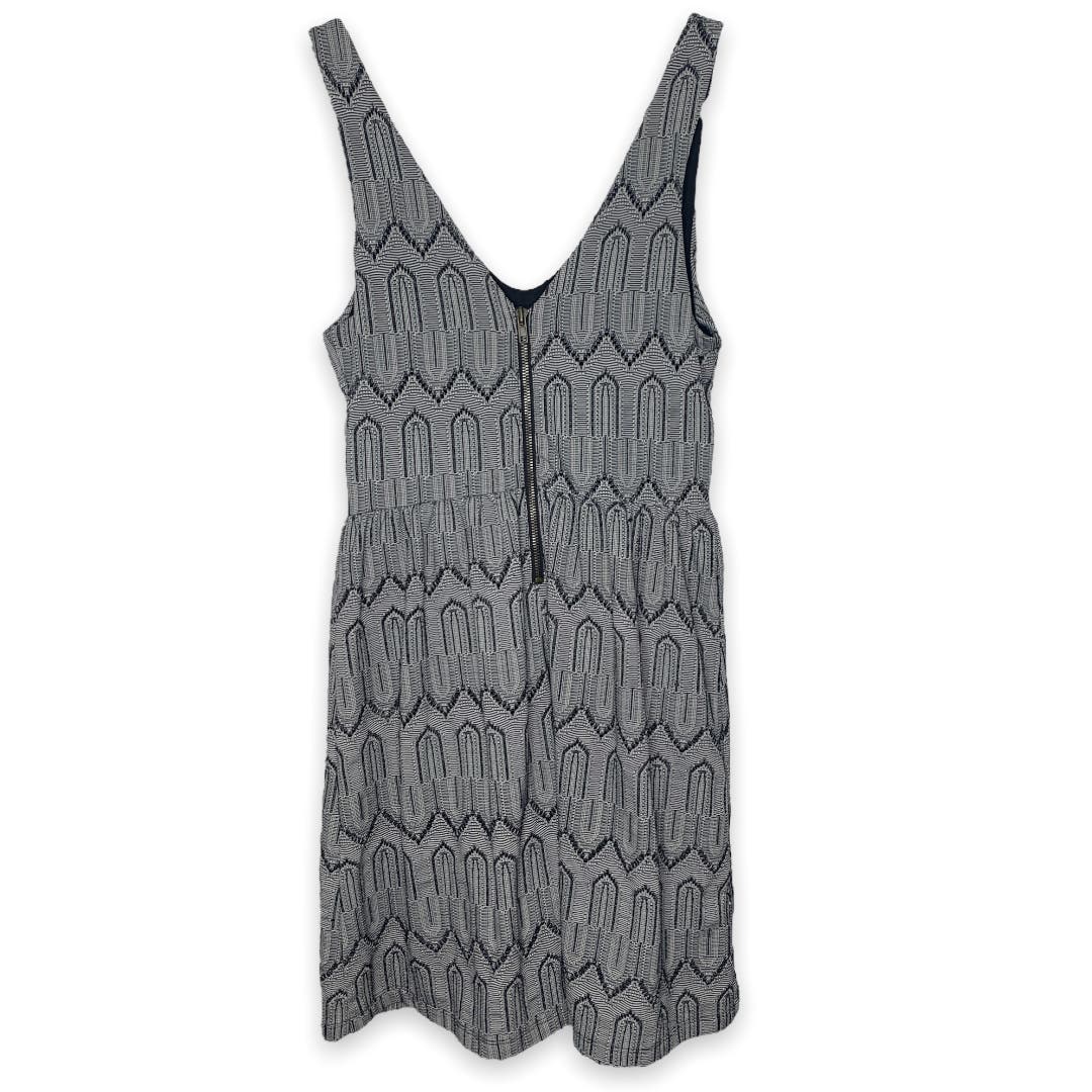 Lucky Brand geometric print embroidered cocktail dress SZ S