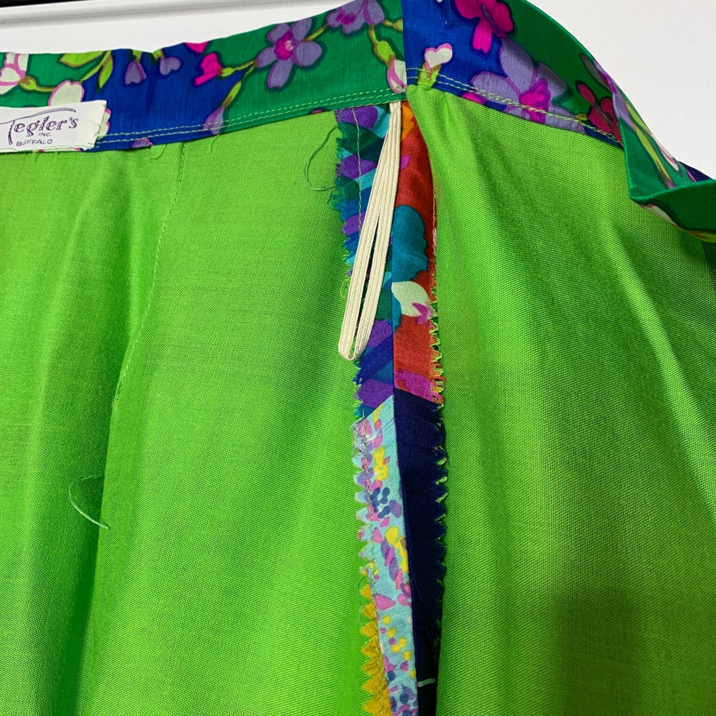 Vintage 60s 70s bohemian silk patchwork wrap style maxi skirt SZ 6