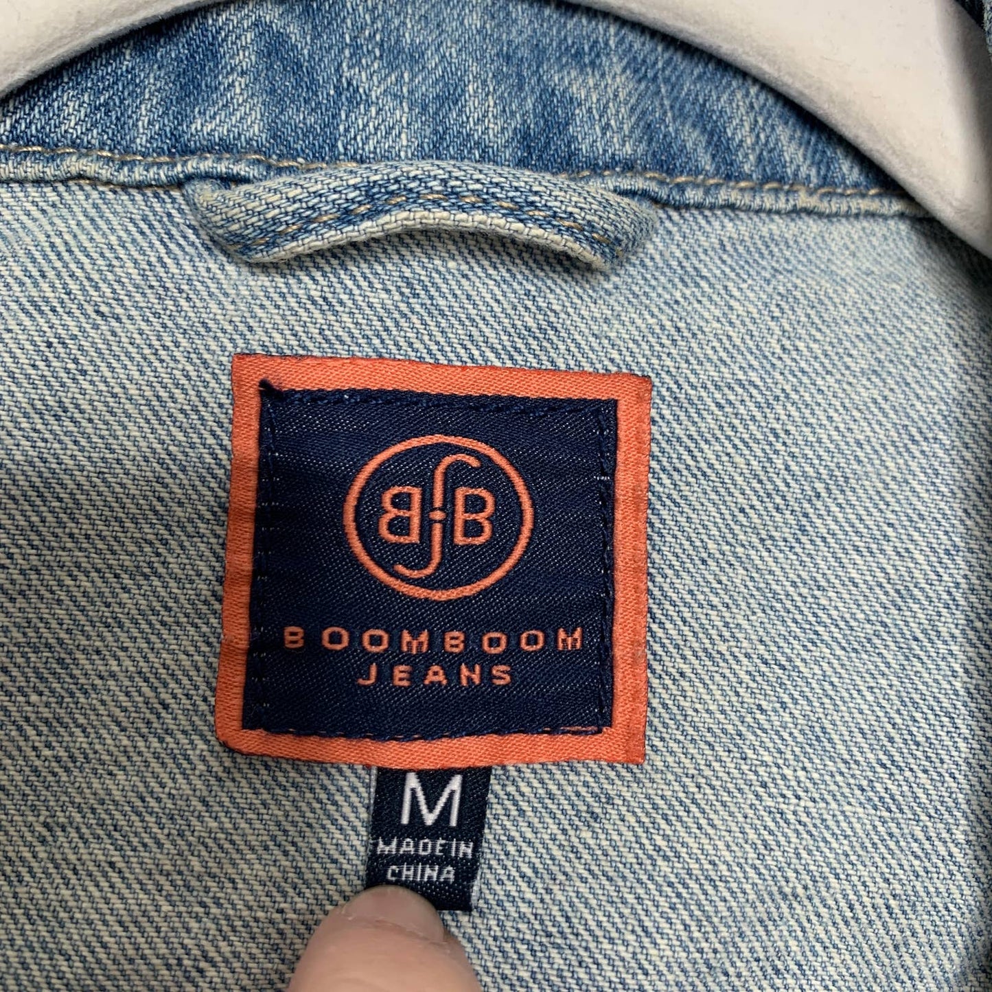 Boom Boom Jeans Y2K style distressed denim jean jacket SZ M