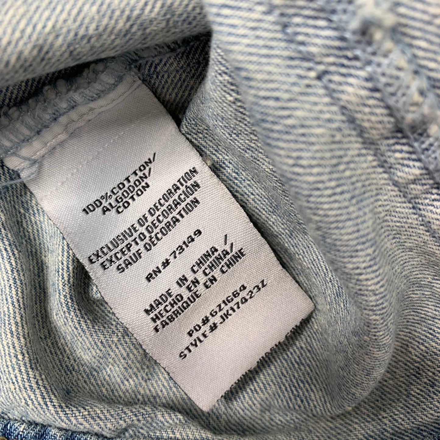 Boom Boom Jeans Y2K style distressed denim jean jacket SZ M