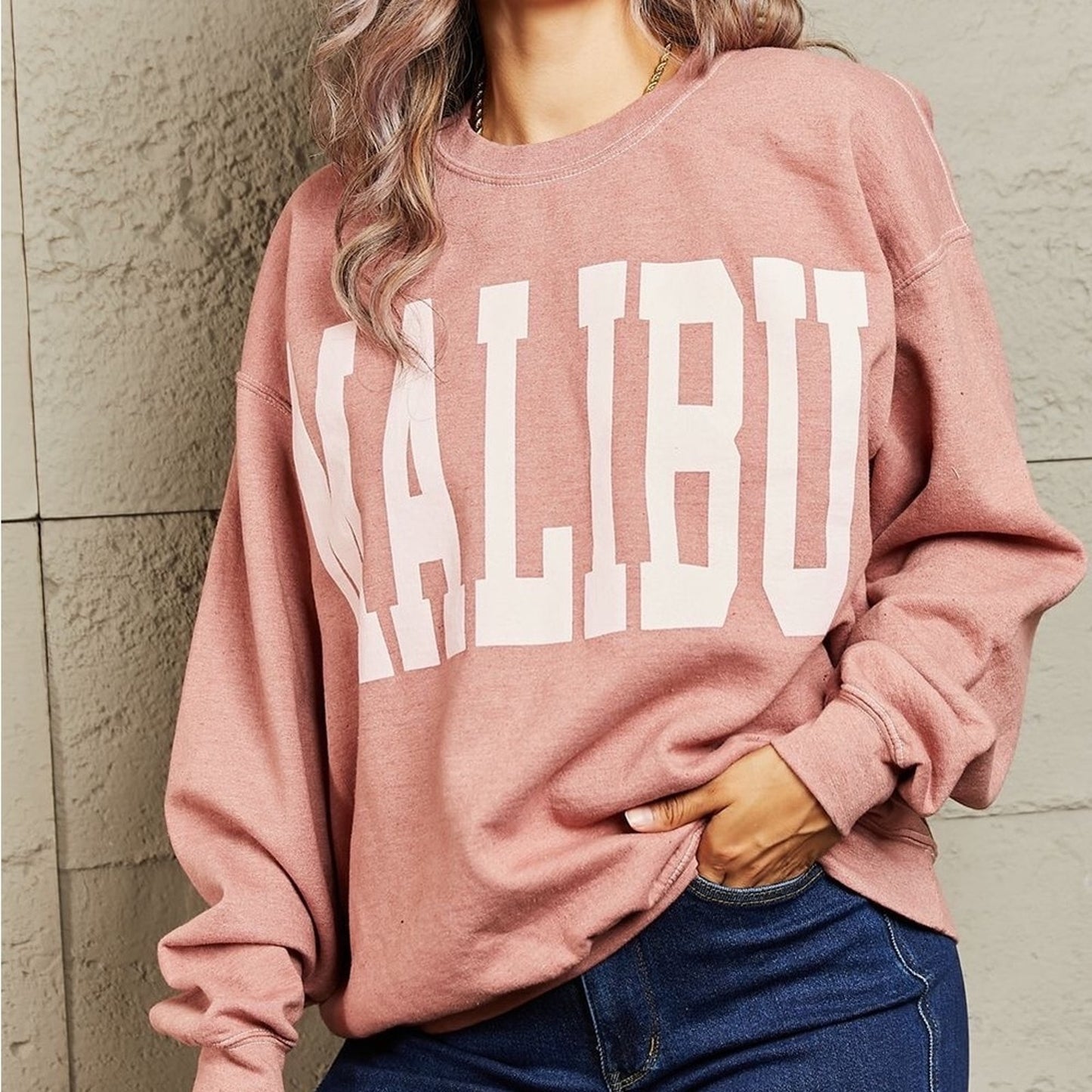 NWOT Malibu Oversized Crewneck Sweatshirt SZ L/XL