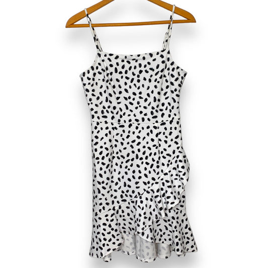 Bar III Camila dalmatian print ruffled mini dress SZ S