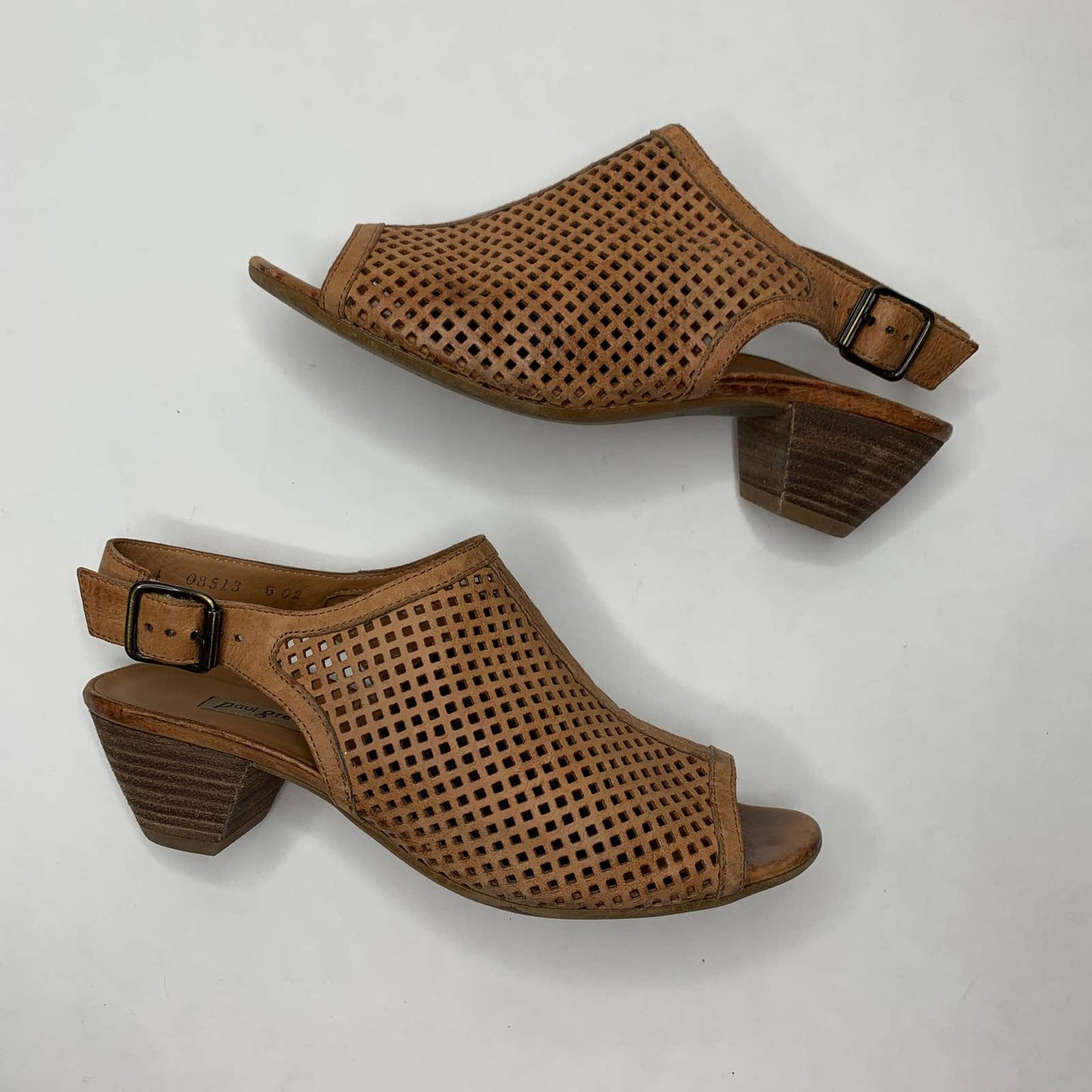 Paul Green Lois perforated leather slingback sandal SZ 6.5